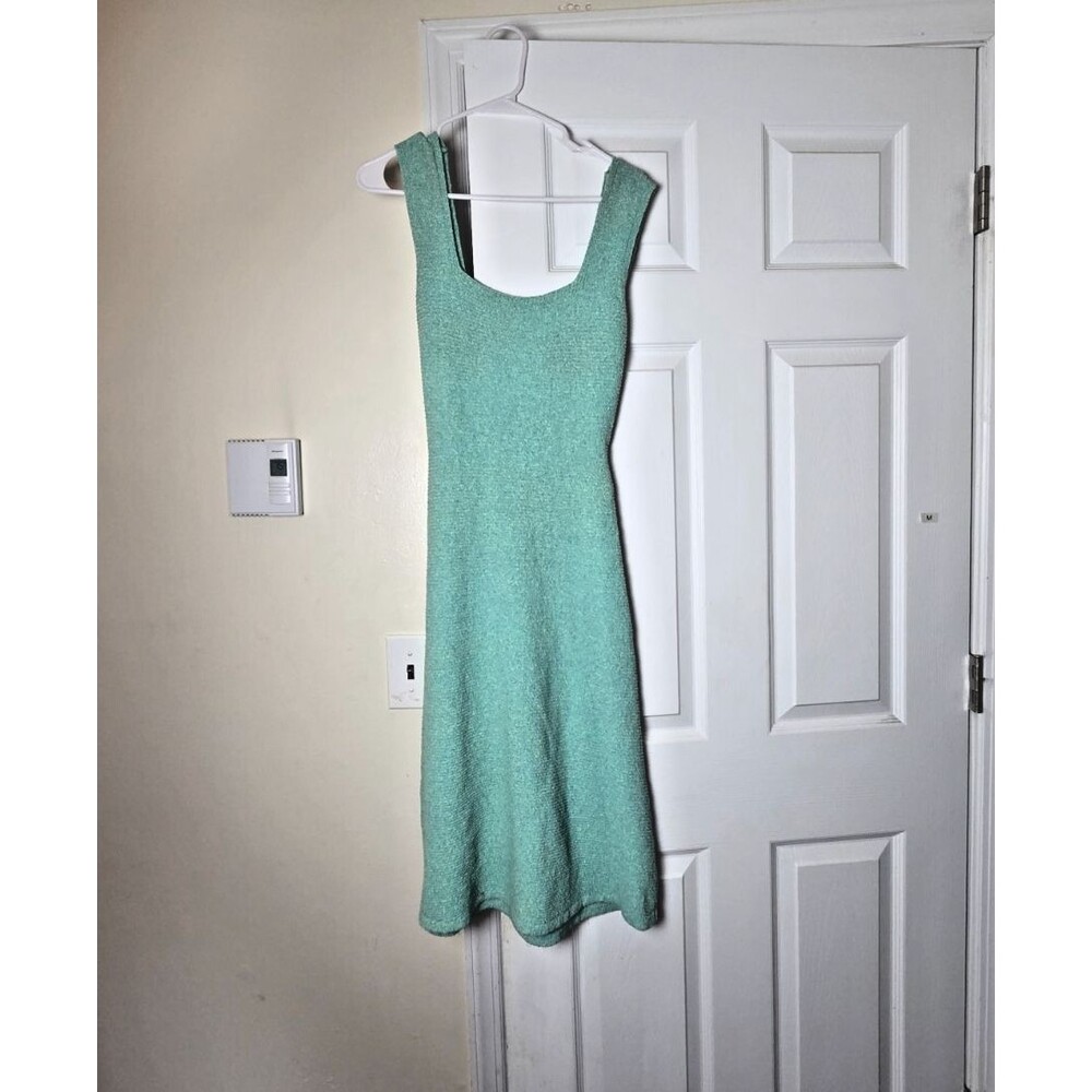 ZARA Green Sleeveless Knit Dress with Back Tie Women’s Size Medium